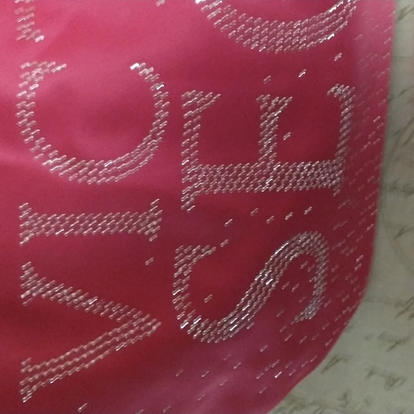 🌠HP🌠 NWT VS Pink Satin & Rhinestone Travel Tote W/Patent Leather Handles - Picture 2 of 7